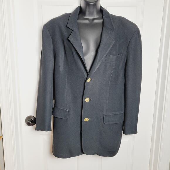 Moschino Blazer Jacket Womens Medium Gold Button Lion Medallion Made in Italy - Picture 1 of 15